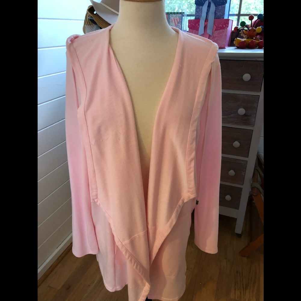 Light pink hooded cardigan